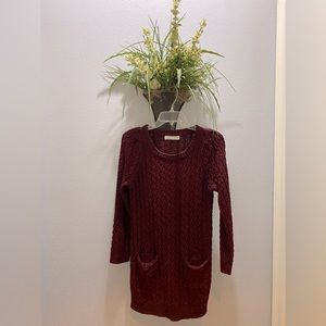 Maroon Sweater Dress